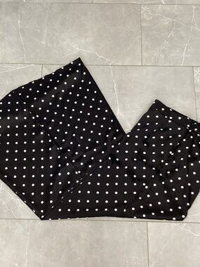 Molly Green Black and White Polka Dot Silky Palazzo Pants - Small